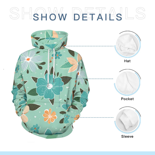 Floral Seamless Pattern Adult Hoodie