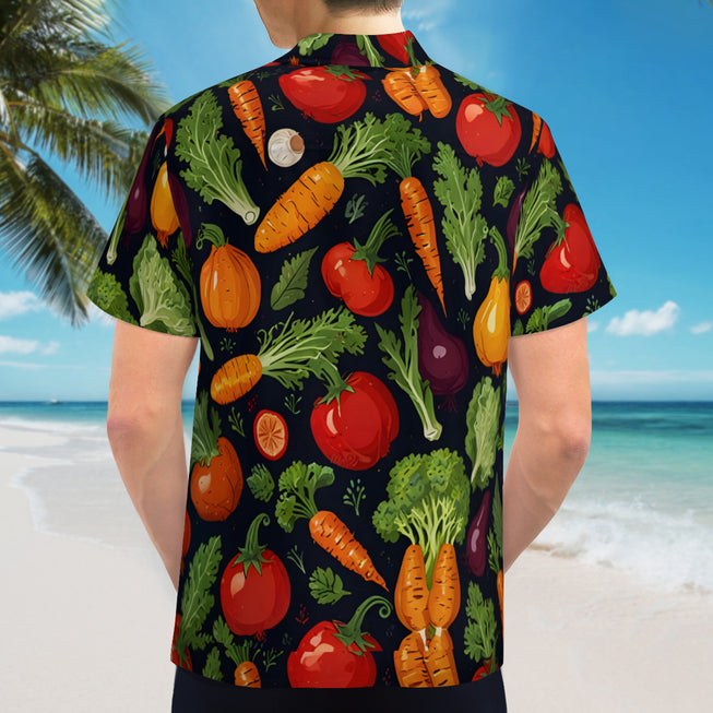 Veggies Pattern Women's Men's Casual Sort-Sleeved Shirt