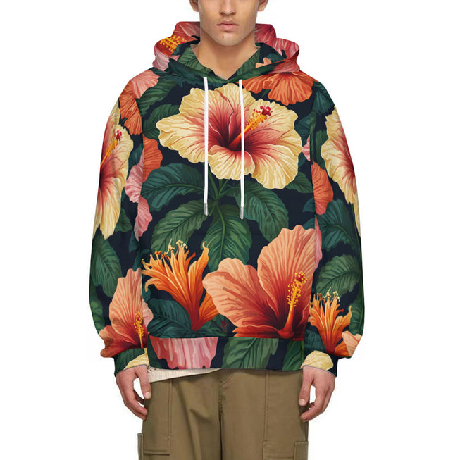 Hibiscus Tropical Pattern Adult Hoodie