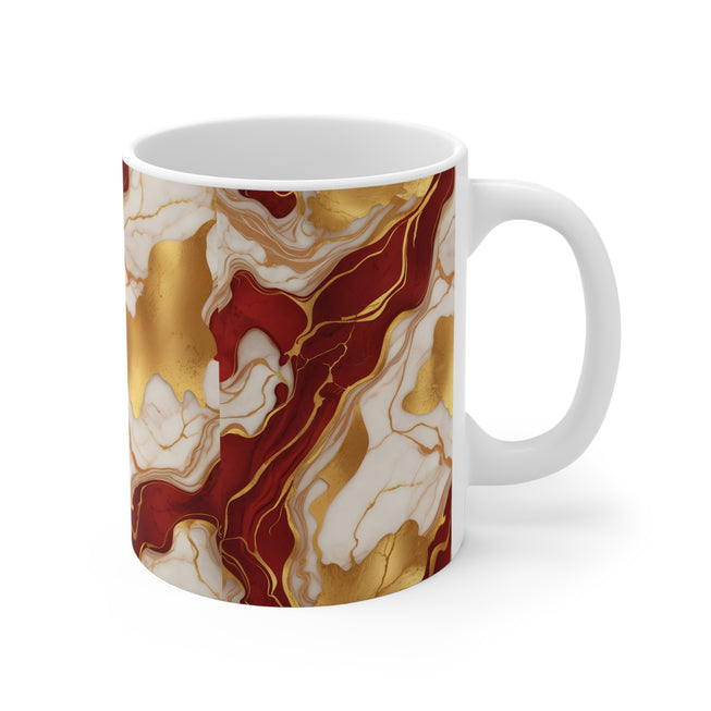 Red Golden Marble Mug 11oz