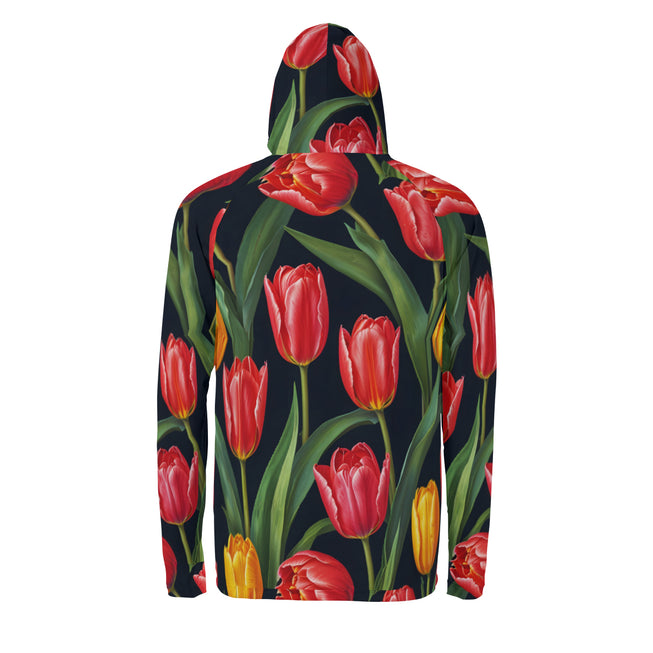 Tulip Pattern Men's Sun Protection Long Sleeve Hoodie