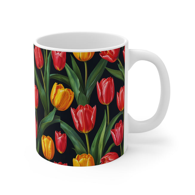 Tulip Flower Pattern Mug 11oz