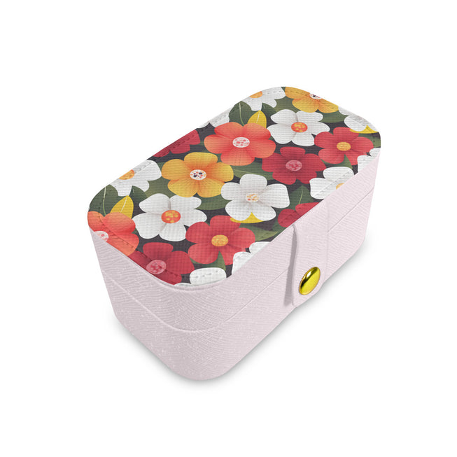 Floral Pattern Personalized Portable Jewelry Box