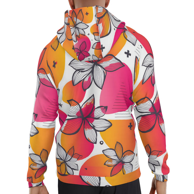 Floral Shapes Men's Zip Up Hoodie