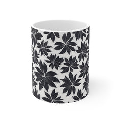 Black Leaf Pattern Mug 11oz