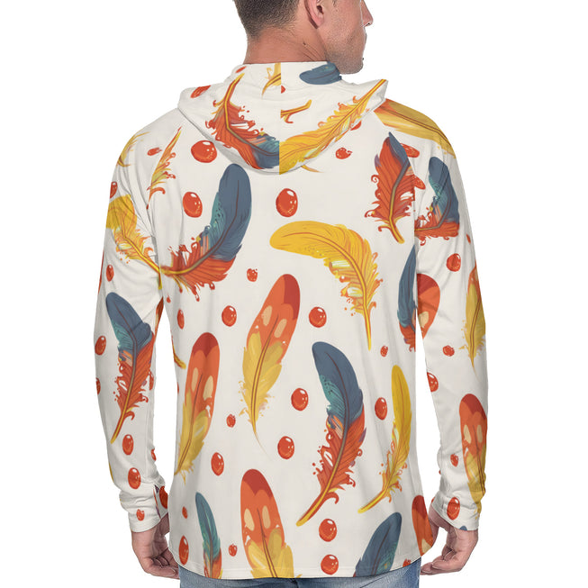 Vibrant Feathers Men's Sun Protection Long Sleeve Hoodie