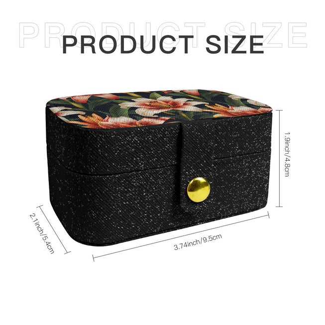 Lily Flower Pattern Personalized Portable Jewelry Box