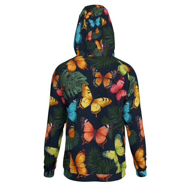 Tropical Butterfly Zip Up Hoodie