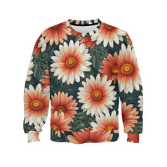 Daisy Pattern Crew Neck Sweater