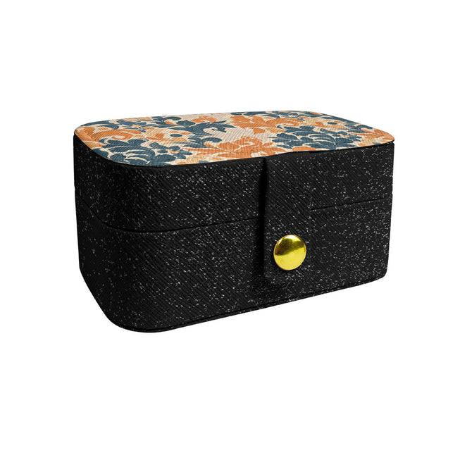 Orange Floral Personalized Portable Jewelry Box