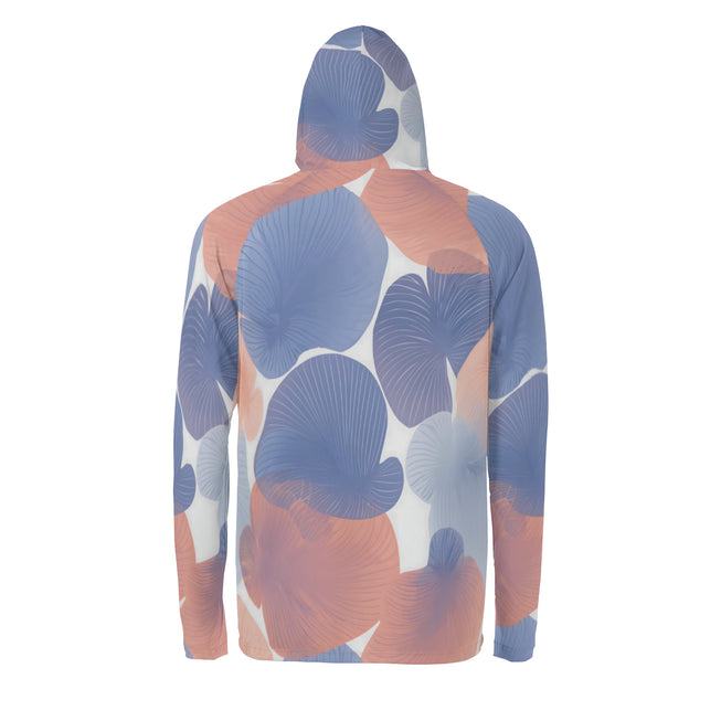 Floral Shapes Pattern Men's Sun Protection Long Sleeve Hoodie