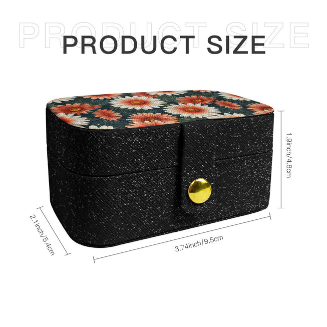 Daisy Pattern Personalized Portable Jewelry Box