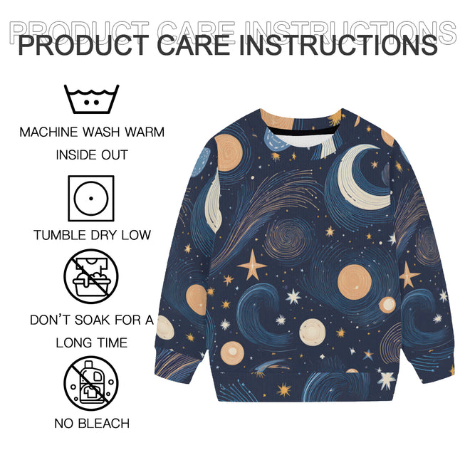 Galaxy Patterns Kids Round Neck Sweater