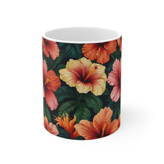 Hibiscus Flower Pattern Mug 11oz