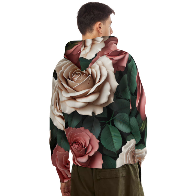 Rose Pattern Men's Adult Hoodie Set