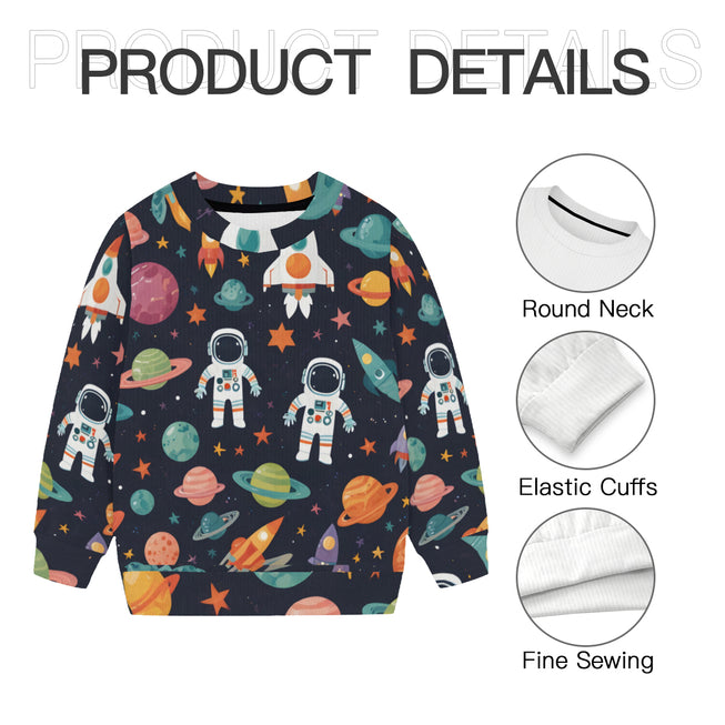 Astronaut Dreams Kids Round Neck Sweater