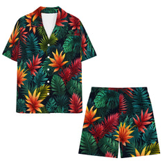 Tropical pattern Men's Shirt And Short Set