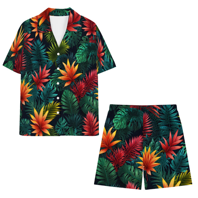 Tropical pattern Men's Shirt And Short Set