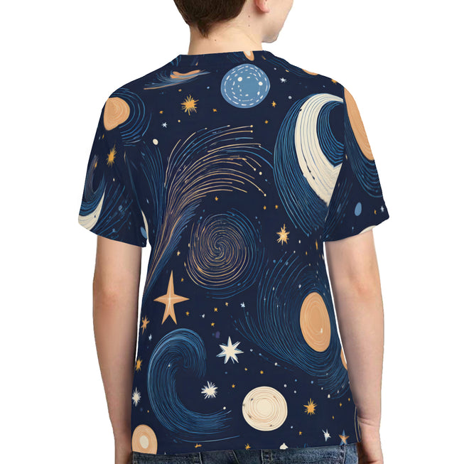 Kids - Galaxy Patterns Mesh Short Sleeve T-Shirt