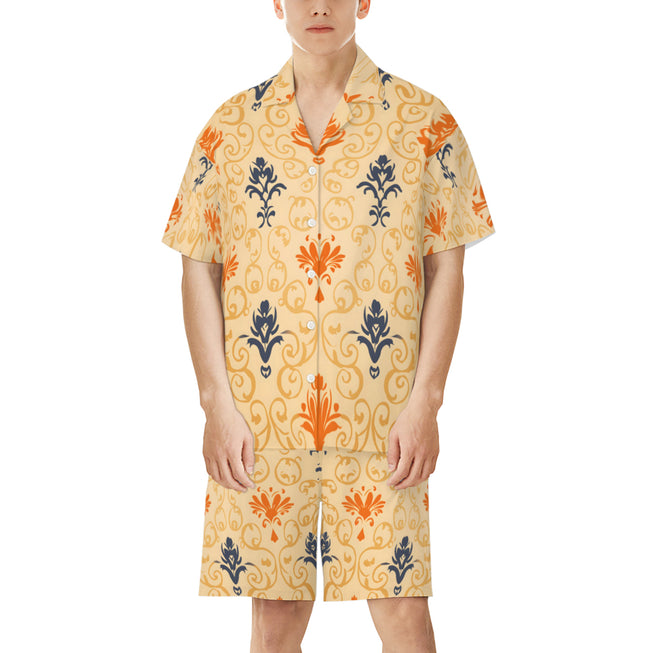 Abstract Pattern Men's Shirt And Short Set