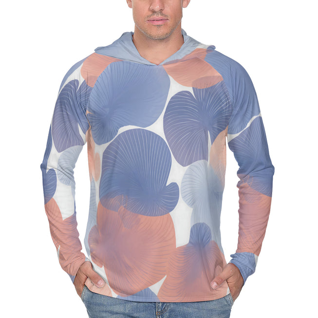 Floral Shapes Pattern Men's Sun Protection Long Sleeve Hoodie