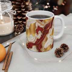 Red Golden Marble Mug 11oz