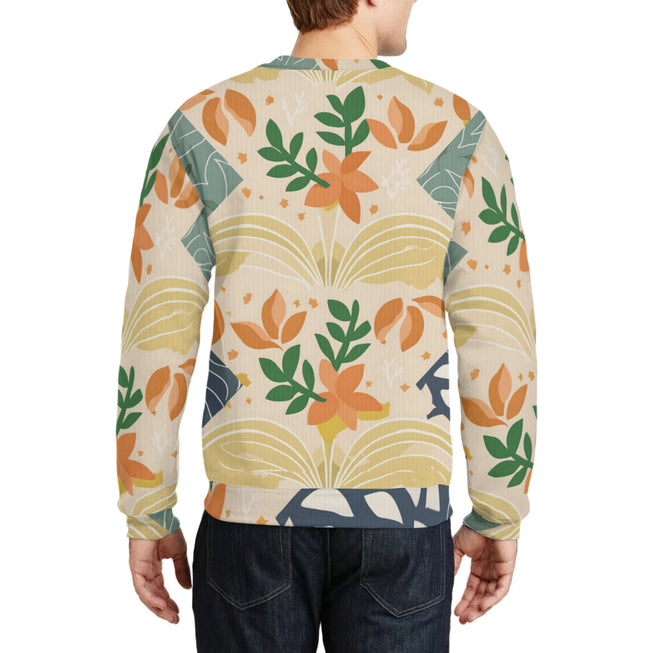 Abstract Inspired Pattern Crew Neck Sweater