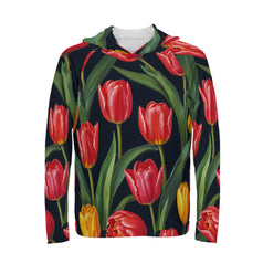 Tulip Pattern Men's Sun Protection Long Sleeve Hoodie