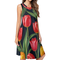 Tulip Pattern Women's Casual Dress