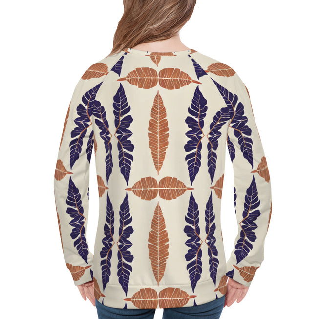 Tropical Leaf Women's Raglan Long Sleeved Sweatshirt