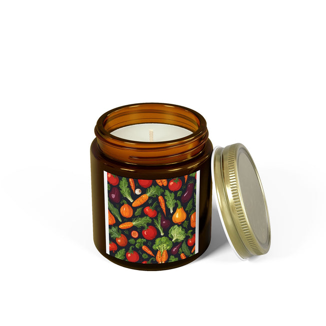 Veggie Pattern Scented Coconut Apricot Candles (4oz, 9oz)