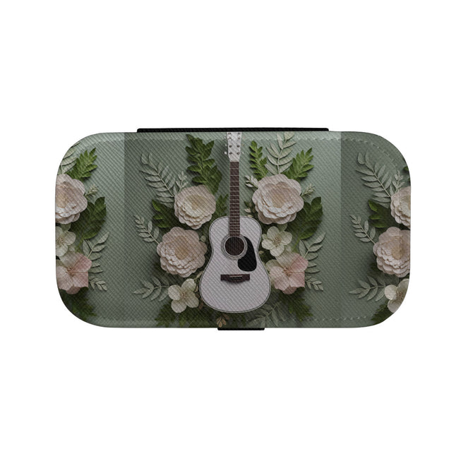 Floral Guitar Personalized Portable Jewelry Box