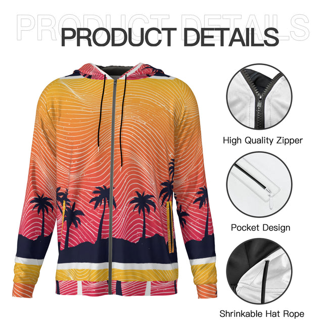 Sunset Pattern Men's Zip Up Hoodie