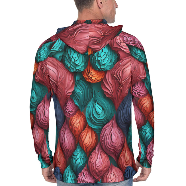 Abstract Seamless Pattern Men's Sun Protection Long Sleeve Hoodie