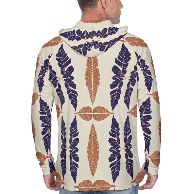 Tropical Leaf Men's Sun Protection Long Sleeve Hoodie