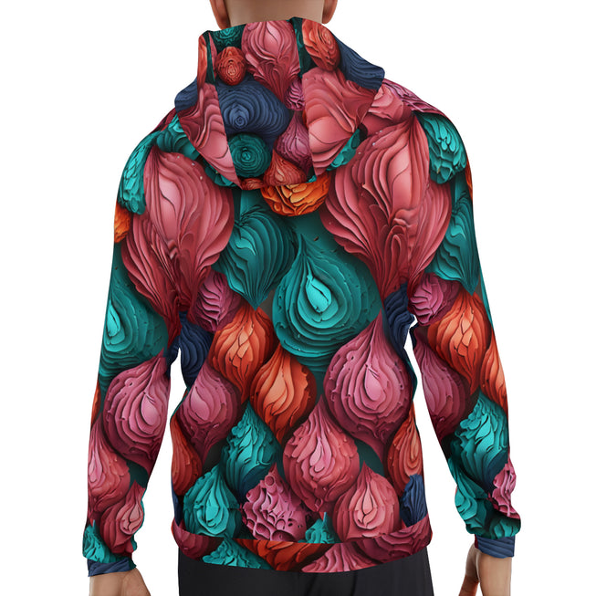 Abstract Seamless Pattern Men's Zip Up Hoodie