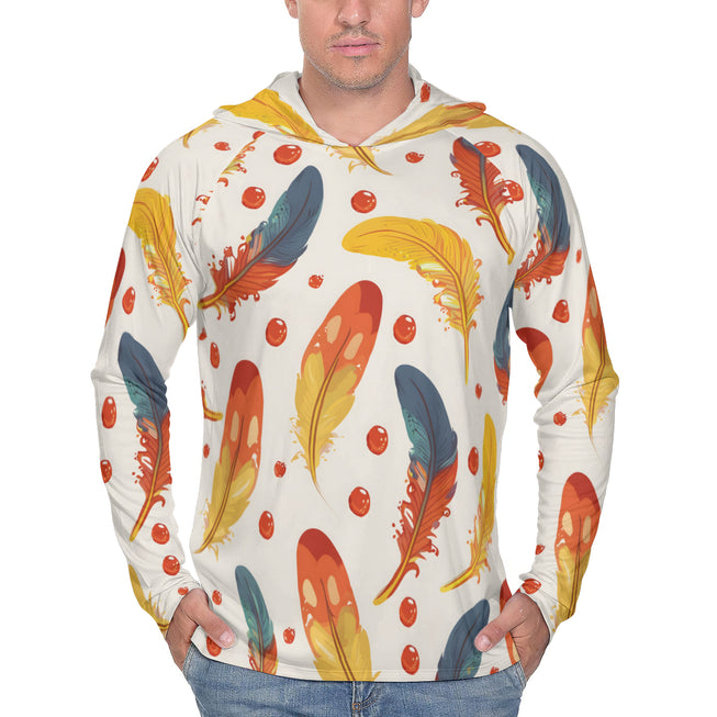 Vibrant Feathers Men's Sun Protection Long Sleeve Hoodie