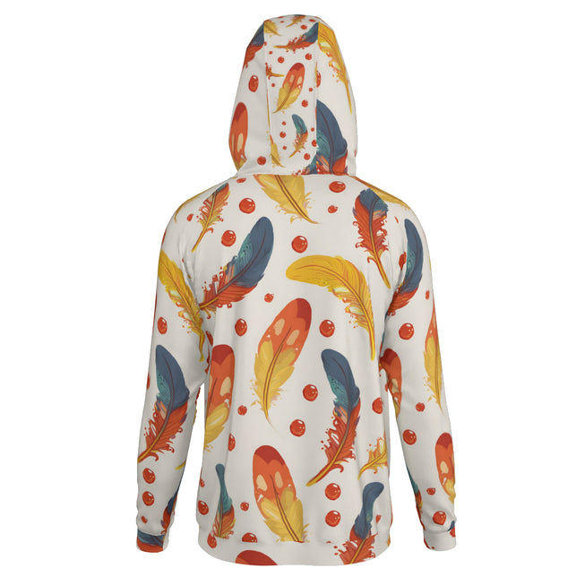 Vibrant Feathers Men's Zip Up Hoodie