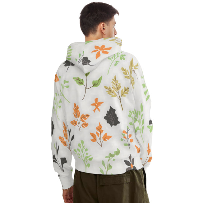 Green and Black Floral Men's Adult Hoodie Set