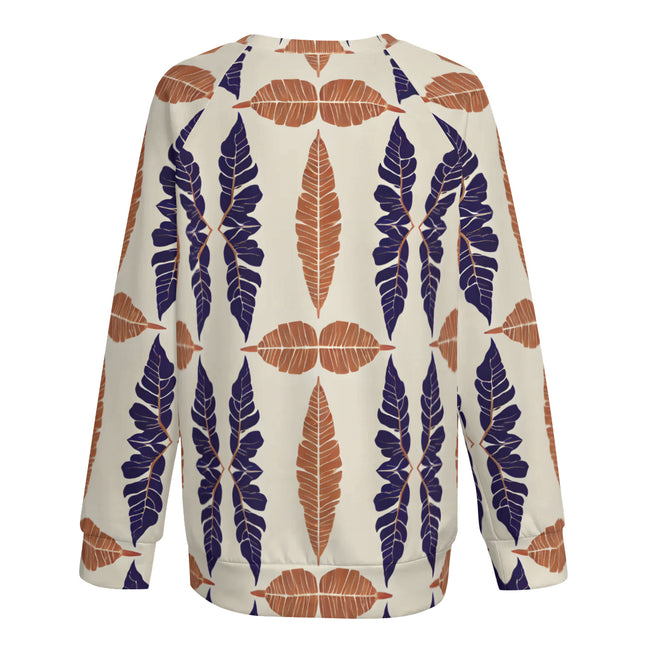 Tropical Leaf Women's Raglan Long Sleeved Sweatshirt