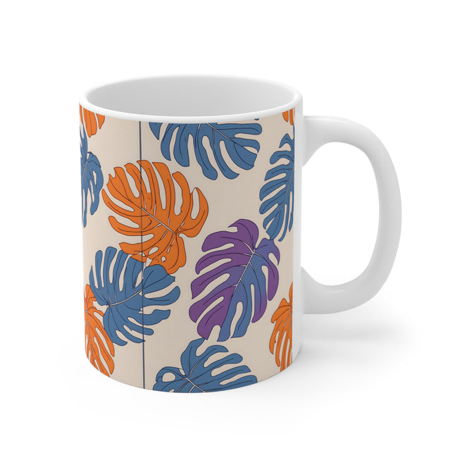 Tropical Leaf Pattern Mug 11oz