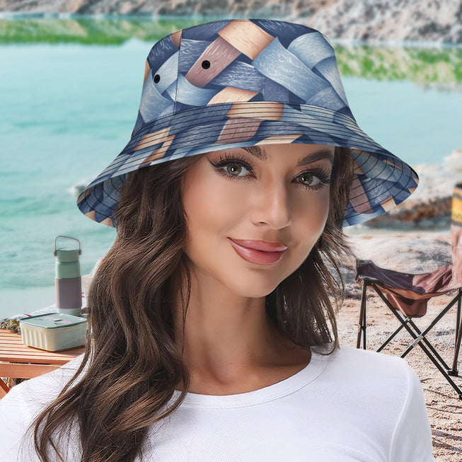 Denim Design Double-Sided Polyester Unisex Bucket Hat