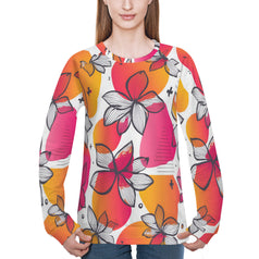 Floral Shapes Women's Raglan Long Sleeved Sweatshirt