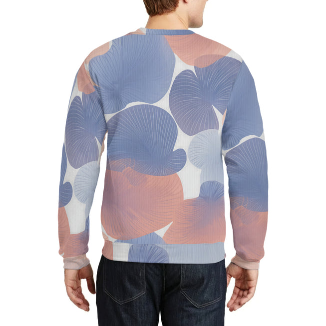 Floral Shapes Pattern Crew Neck Sweater