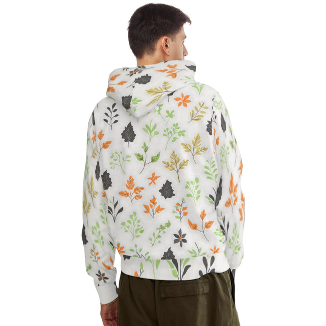 Green and Black Floral Adult Hoodie