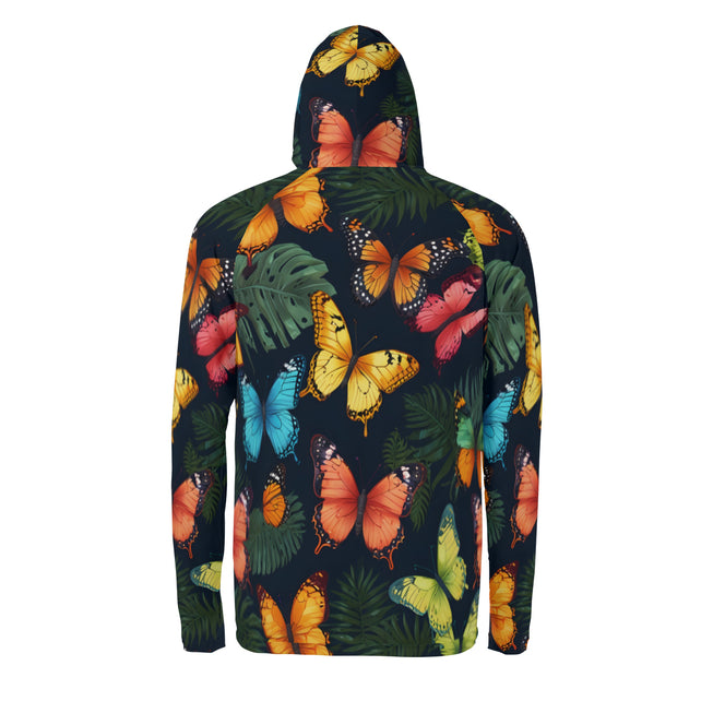 Tropical Butterfly Men's Sun Protection Long Sleeve Hoodie