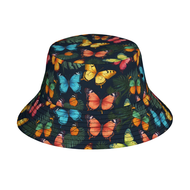 Tropical Butterfly Double-Sided Unisex Polyester Bucket Hat