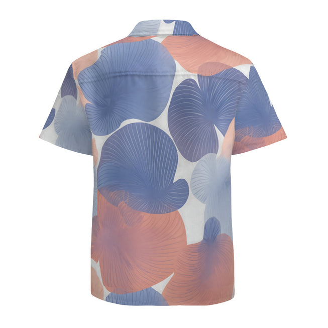 Floral Shapes Pattern Men's Casual Short-Sleeved Shirt