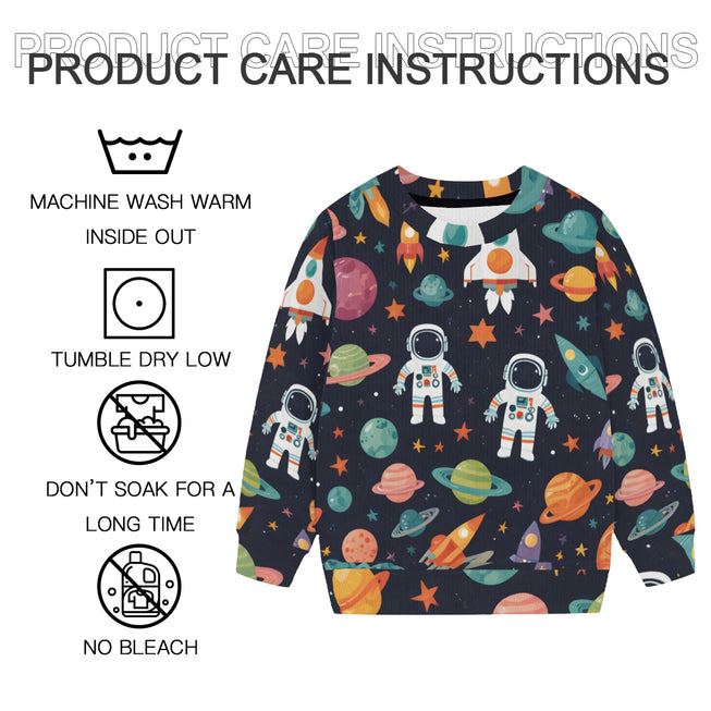 Astronaut Dreams Kids Round Neck Sweater