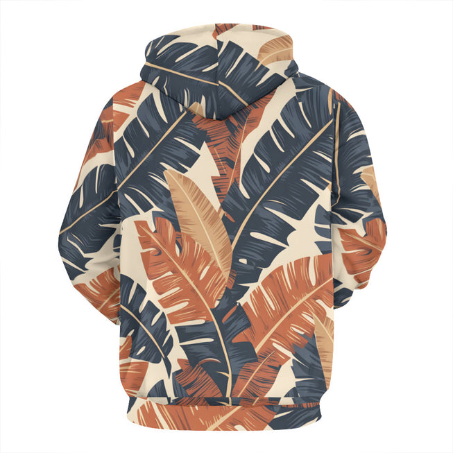 Tropical Leaves Pattern Adult Hoodie